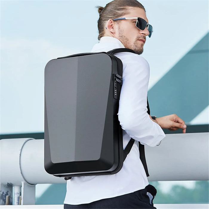 BANGE BG-22201 Men's Backpack Travel Backpack Business Durable Laptop Backpack Water Resistant College School Bag Fits 15.6-inch Notebook - Titanium Gold - 7