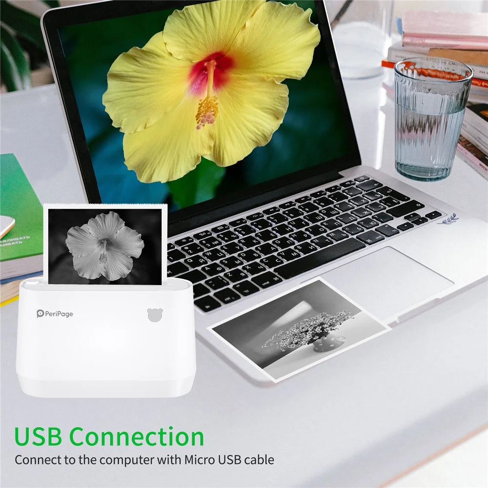 PERIPAGE A9s Mini Portable Printer 304dpi BT Wireless Thermal Printer Label Maker Support 77mm/56mm Paper - 5