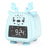 JS2726D Cute Cartoon Elk Kids Children Sleep Training Alarm Clock LED Night Light Digital Clock - Baby Blue - 1