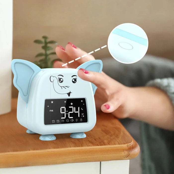 JS2726B Cute Elephant-shaped Alarm Clock Creative Electronic Clock Multifunction Sleep Training Snooze Tool - 2