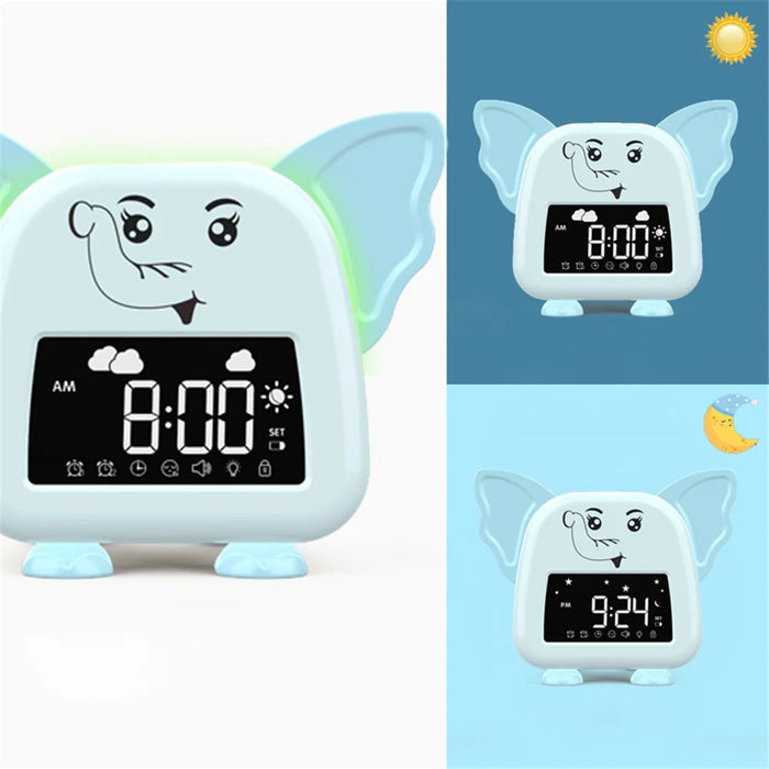 JS2726B Cute Elephant-shaped Alarm Clock Creative Electronic Clock Multifunction Sleep Training Snooze Tool - 5