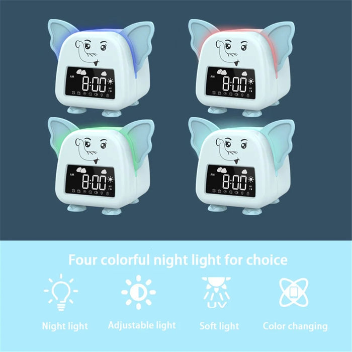 JS2726B Cute Elephant-shaped Alarm Clock Creative Electronic Clock Multifunction Sleep Training Snooze Tool - 7