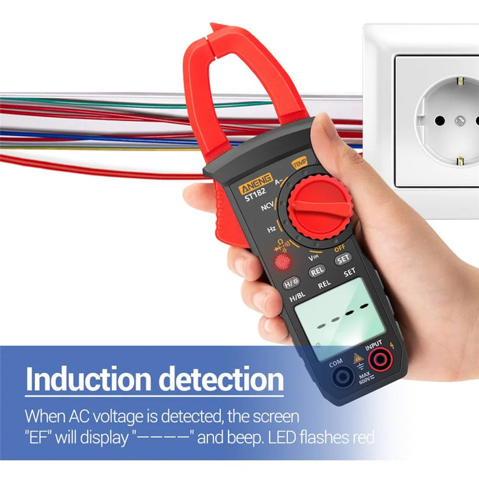 ANENG ST182 Digital Clamp Meter Multimeter DC/AC Current 4000 Counts Ammeter Voltage Tester Car Amp Hz Capacitance NCV Ohm Test Tool - 4