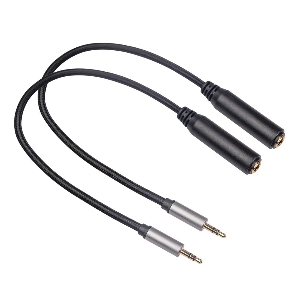 2Pcs/Set 3662B-02-03 3.5mm Male to 6.35mm Female 1/8 to 1/4 Stereo Audio Adapter for Amplifiers Guitar Piano Home Theater Devices - 2