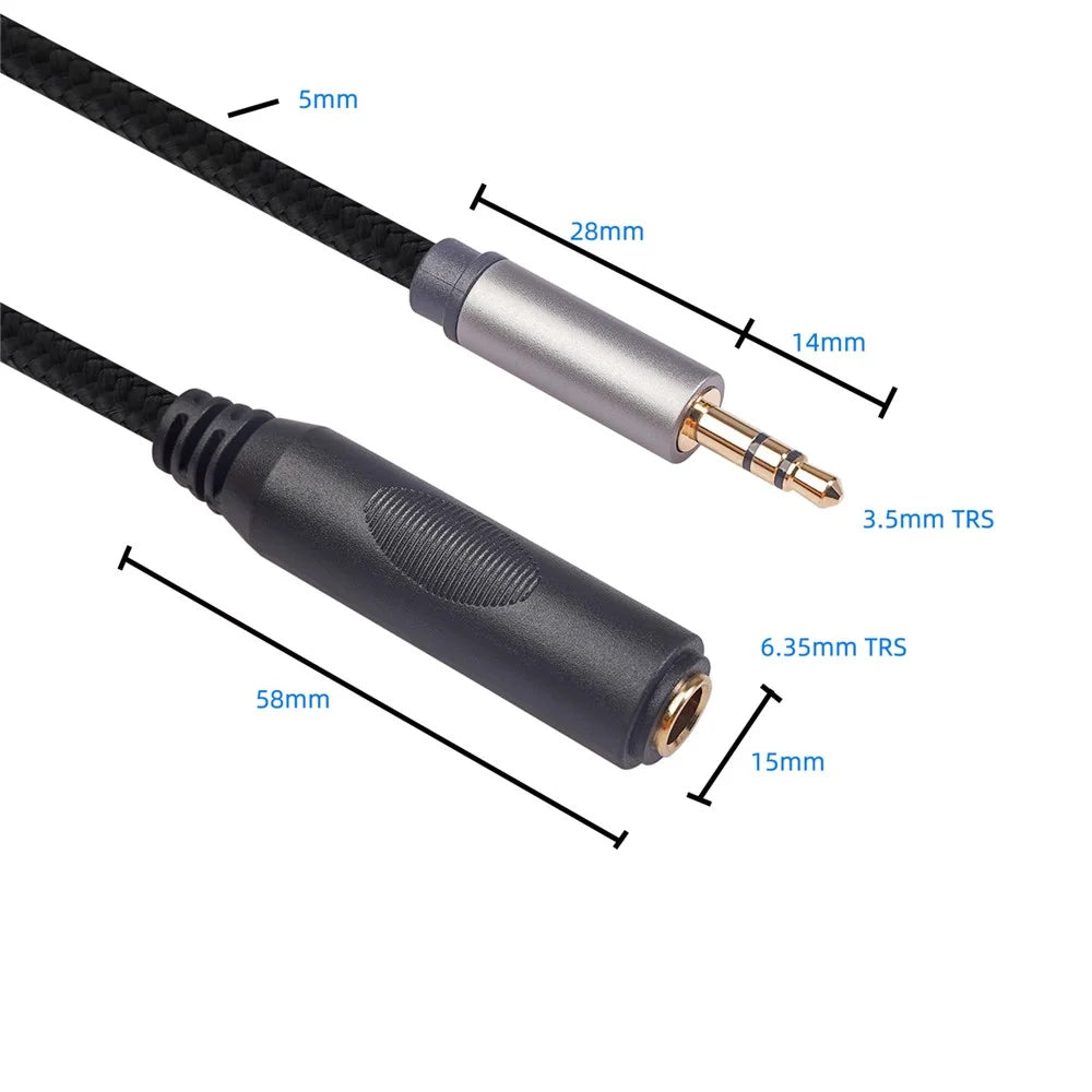 2Pcs/Set 3662B-02-03 3.5mm Male to 6.35mm Female 1/8 to 1/4 Stereo Audio Adapter for Amplifiers Guitar Piano Home Theater Devices - 7