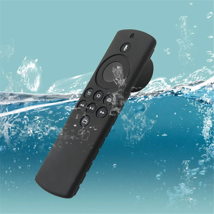 For Amazon Alexa Fire TV Stick Lite + AirTag 2-in-1 Washable Flexible Silicone Case - Black - 3