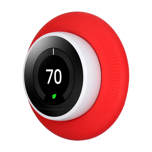For Nest Learning Thermostat Protector Scratch-resistant Drop-resistant Silicone Case - Red - 1