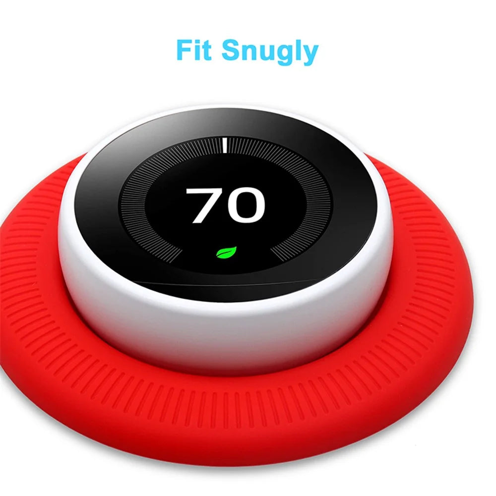 For Nest Learning Thermostat Protector Scratch-resistant Drop-resistant Silicone Case - Red - 3