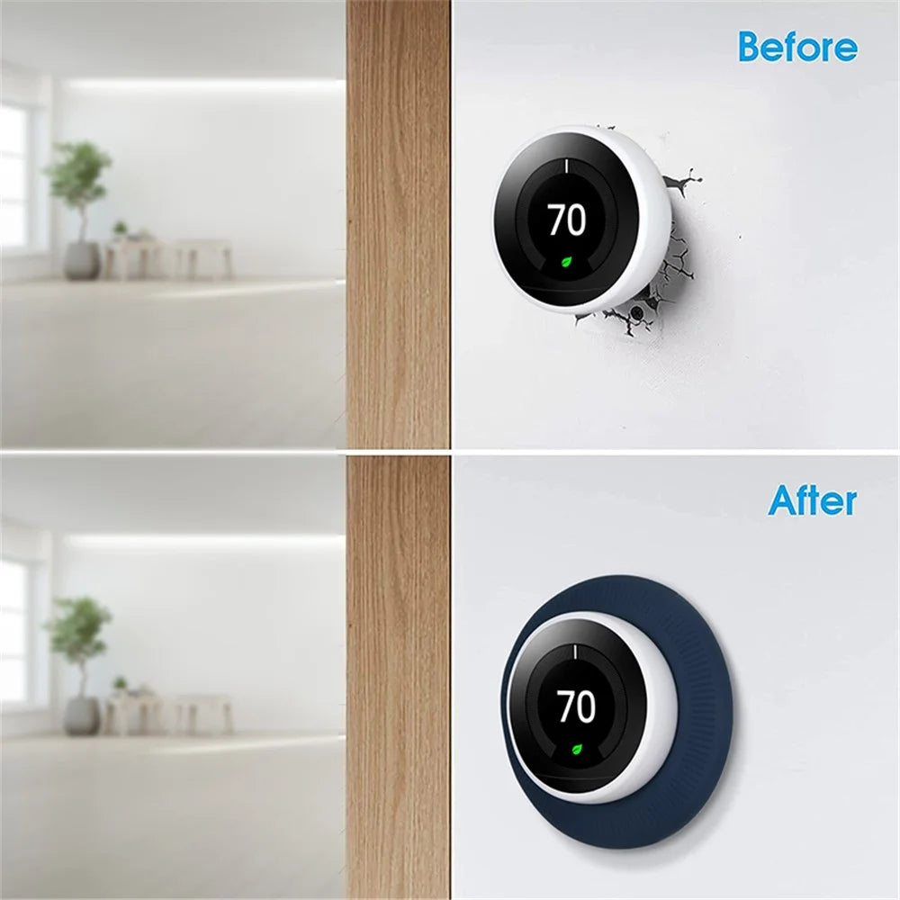 For Nest Learning Thermostat Protector Scratch-resistant Drop-resistant Silicone Case - Red - 4