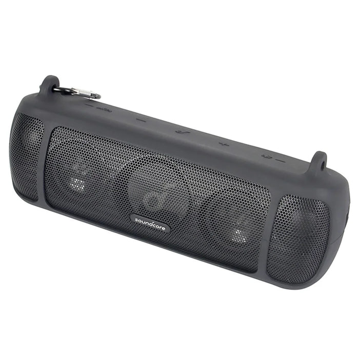 Drop Proof Protective Case for Anker Soundcore Motion+ Soft Silicone Case with Shoulder Strap - Black - 6