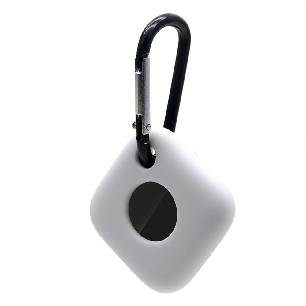For Tile Mate (2022) Bluetooth-compatible Tracker Protective Cover Sleeve Anti-scratch Silicone Case with Anti-lost Buckle - White - 1
