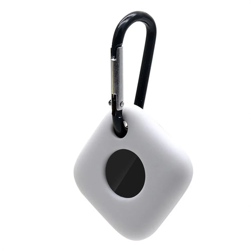 For Tile Mate (2022) Bluetooth-compatible Tracker Protective Cover Sleeve Anti-scratch Silicone Case with Anti-lost Buckle - White - 1
