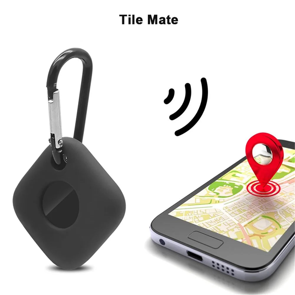 For Tile Mate (2022) Bluetooth-compatible Tracker Protective Cover Sleeve Anti-scratch Silicone Case with Anti-lost Buckle - White - 2