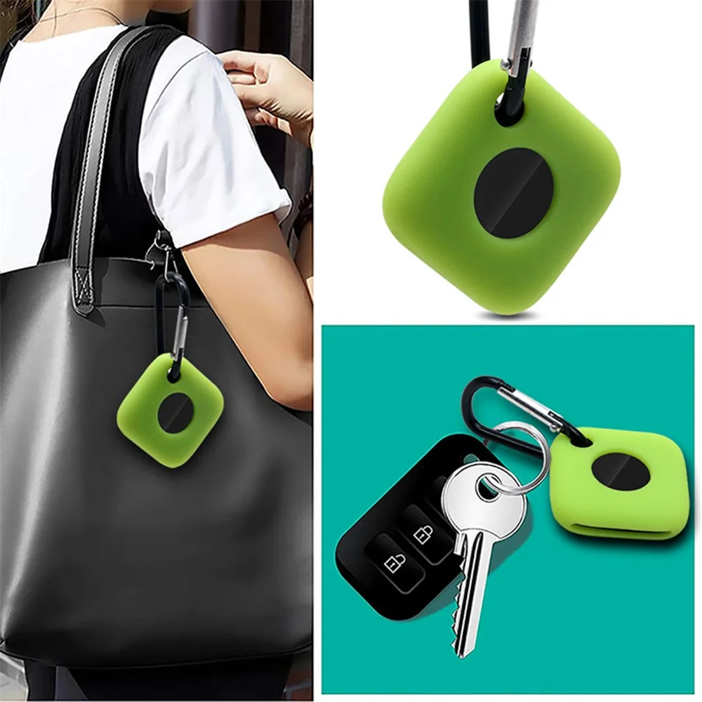 For Tile Mate (2022) Bluetooth-compatible Tracker Protective Cover Sleeve Anti-scratch Silicone Case with Anti-lost Buckle - White - 7
