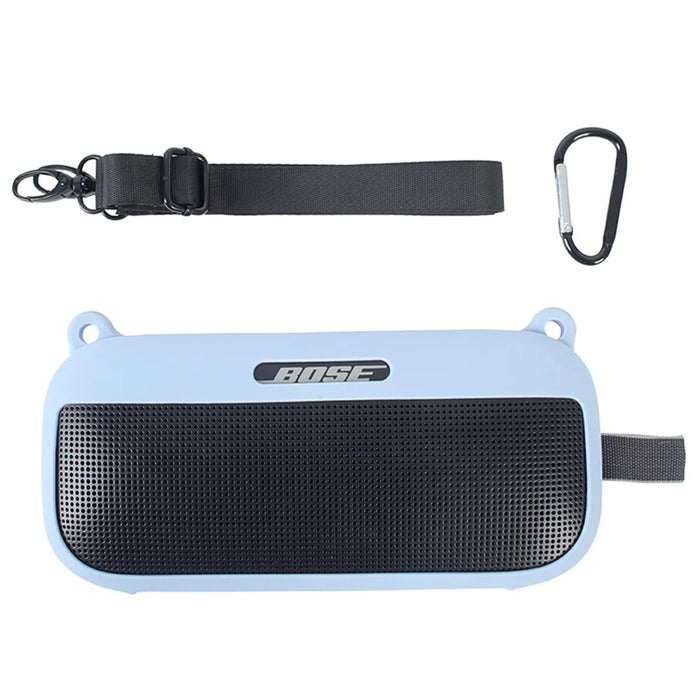 Bluetooth-compatible Speaker Protective Case for Bose SoundLink Flex Soft Silicone Case with Shoulder Strap - Baby Blue - 5