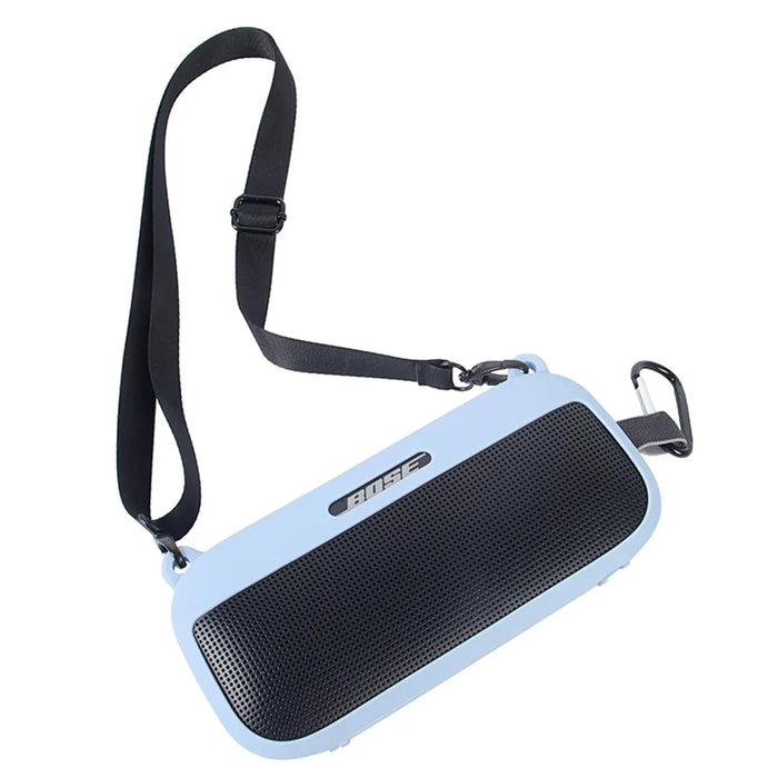 Bluetooth-compatible Speaker Protective Case for Bose SoundLink Flex Soft Silicone Case with Shoulder Strap - Baby Blue - 7