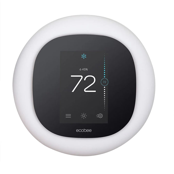For Ecobee 3 Lite Smart Thermostat Wall Holder Cover Silicone Protective Sleeve Anti-Drop Soft Case - White - 1