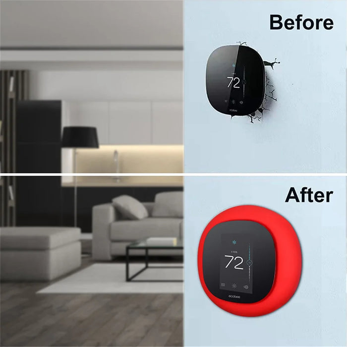 For Ecobee 3 Lite Smart Thermostat Wall Holder Cover Silicone Protective Sleeve Anti-Drop Soft Case - White - 4