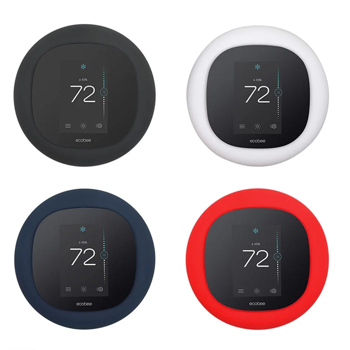 For Ecobee 3 Lite Smart Thermostat Wall Holder Cover Silicone Protective Sleeve Anti-Drop Soft Case - White - 7