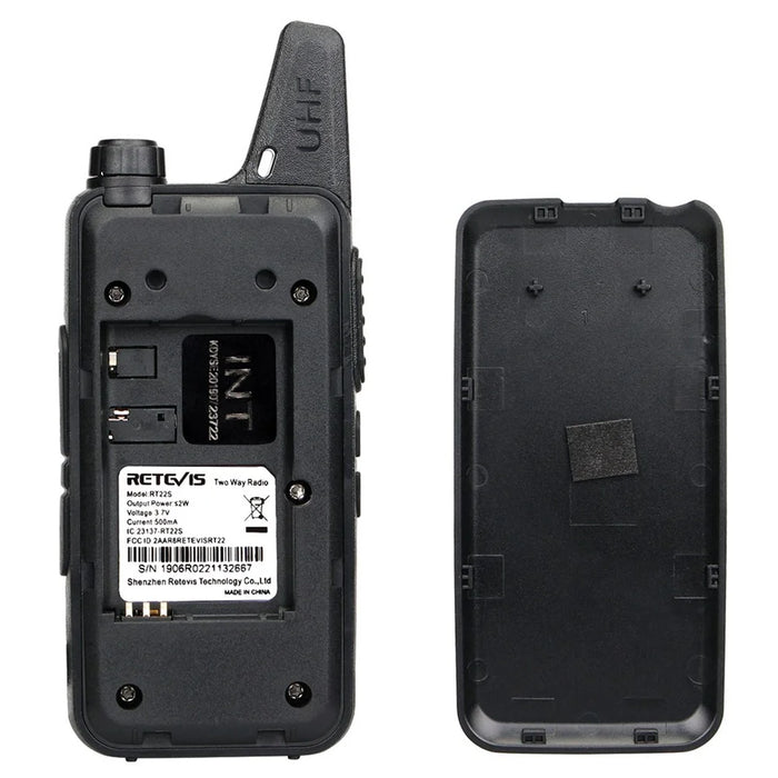 RETEVIS RT22S 2Pcs/Set Mini Walkie-Talkie Portable Wireless Two Way Radio for Restaurant Construction Site Hotel - 6