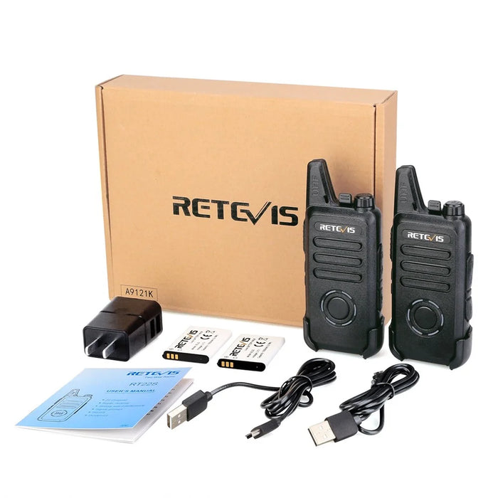 RETEVIS RT22S 2Pcs/Set Mini Walkie-Talkie Portable Wireless Two Way Radio for Restaurant Construction Site Hotel - 7