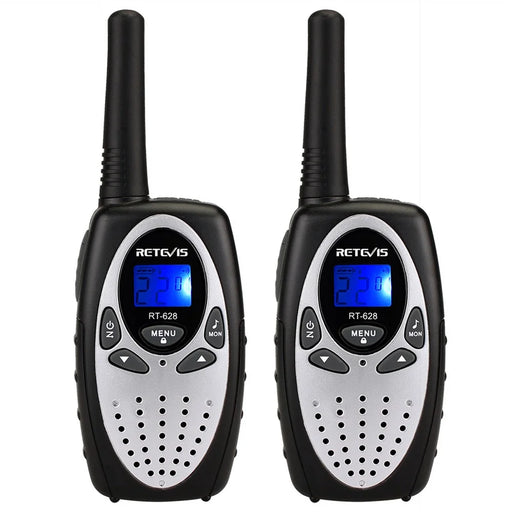 RETEVIS RT628 2Pcs/Set Handheld Walkie-Talkie 0.5W Wireless Mini 22 Channel Radio Toy with LCD Display for Kids (European Frequency) - Silver - 1