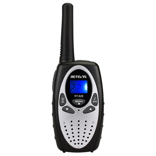 RETEVIS RT628 2Pcs/Set Handheld Walkie-Talkie 0.5W Wireless Mini 22 Channel Radio Toy with LCD Display for Kids (European Frequency) - Silver - 2