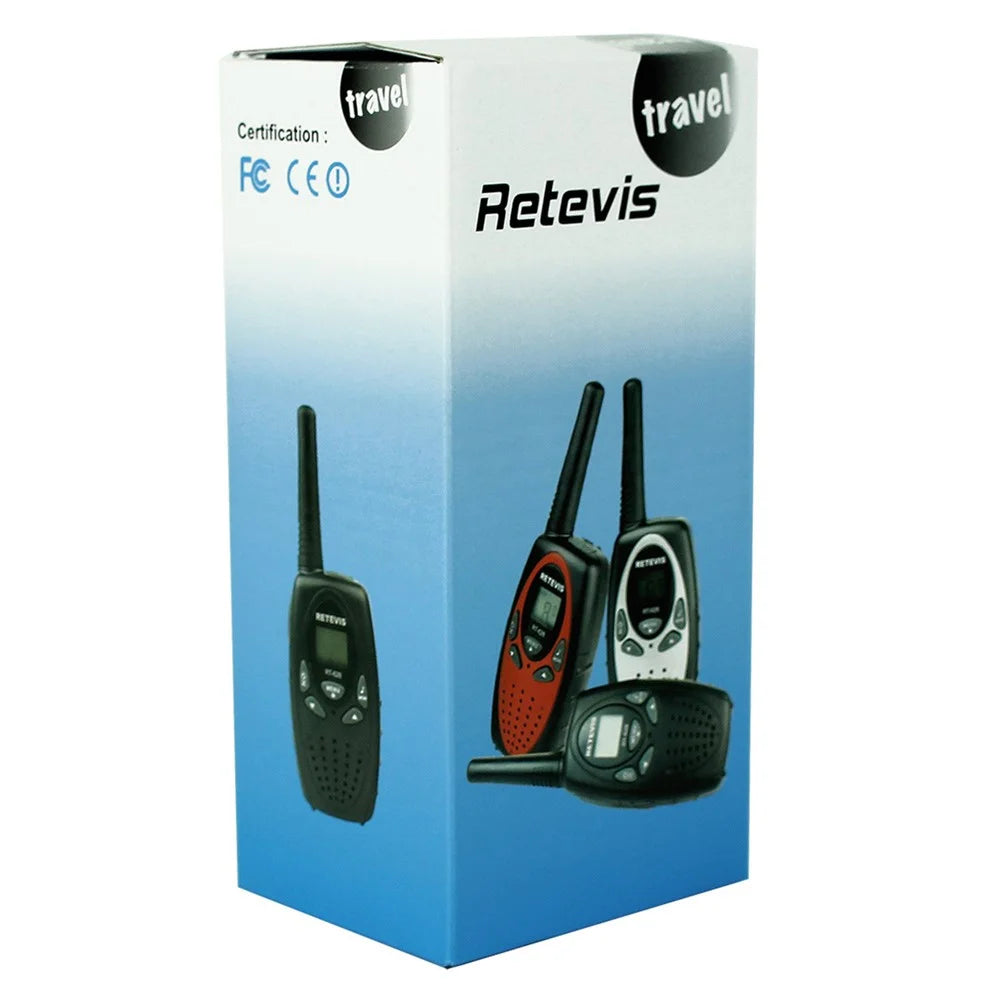 RETEVIS RT628 2Pcs/Set Handheld Walkie-Talkie 0.5W Wireless Mini 22 Channel Radio Toy with LCD Display for Kids (European Frequency) - Silver - 5