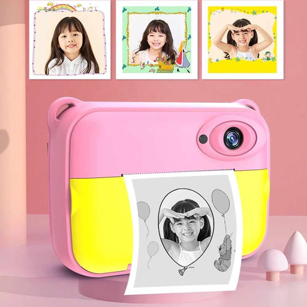 CP18 Kid's Camera HD Color Photo Children Video Camera Thermal Printing Camera Toy USB Rechargeable - Pink - 3