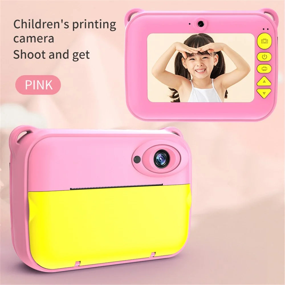 CP18 Kid's Camera HD Color Photo Children Video Camera Thermal Printing Camera Toy USB Rechargeable - Pink - 4