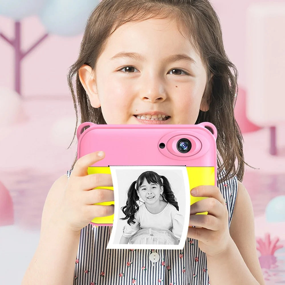 CP18 Kid's Camera HD Color Photo Children Video Camera Thermal Printing Camera Toy USB Rechargeable - Pink - 5