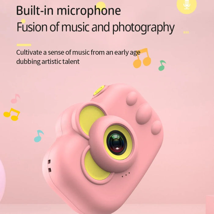 ET02 Cartoon 2.0 inch Screen Children Camera Rechargeable HD Wide Angle Digital Camera Camcorder Kids Gift - Pink - 7