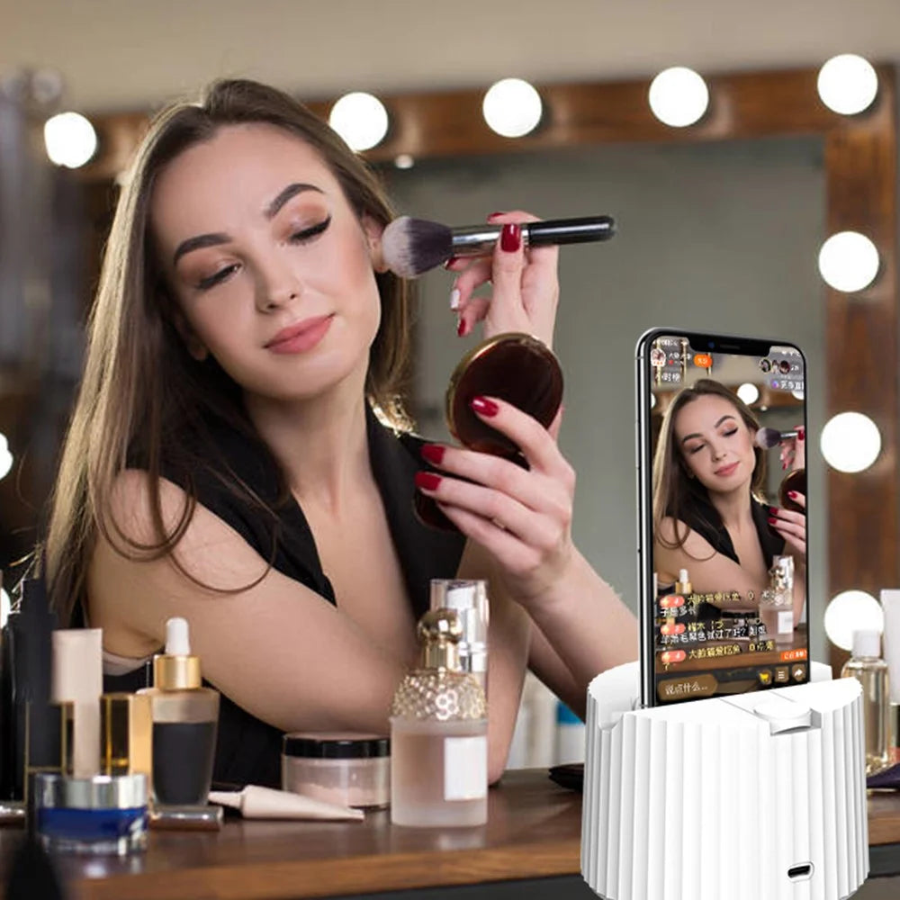 ELEBEST Y8 360-Degree Rotation Auto Face Tracking Phone Holder Smart Motion Movement Control Automatic Rotary Phone Desktop Stand for Video Recording Live Streaming - 6