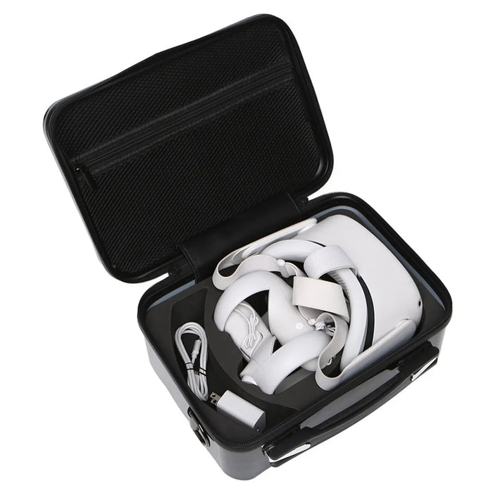 BKANO VR Glasses Carry Case for Oculus Quest 2 Brushed Shockproof Bag Portable Accessories Organization Box - Black - 5