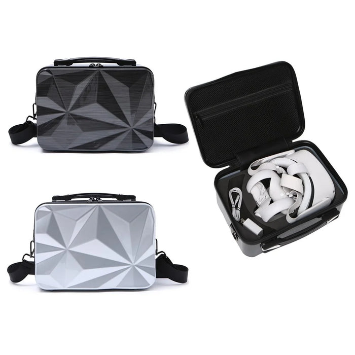 BKANO VR Glasses Carry Case for Oculus Quest 2 Brushed Shockproof Bag Portable Accessories Organization Box - Black - 7