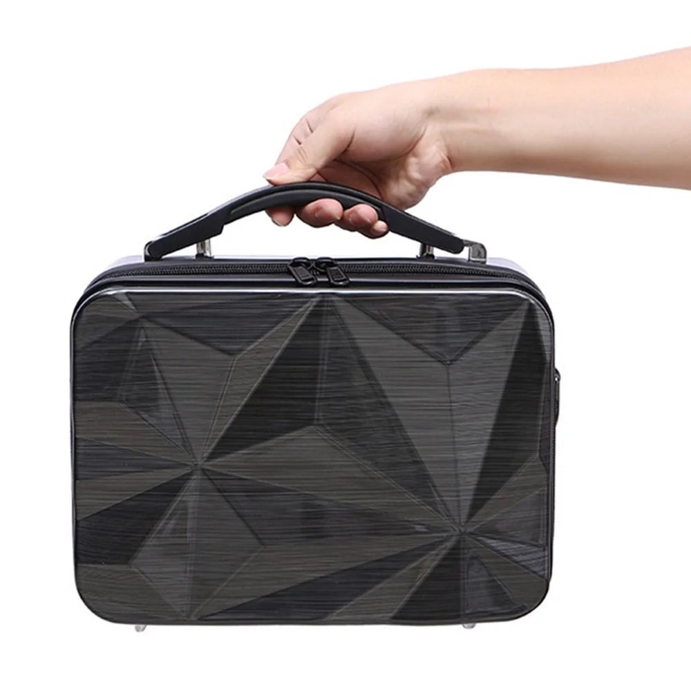 For Nintendo Switch Game Console and Accessories Shockproof Hard Shell Tote Storage Bag Carrying Case with Shoulder Strap - Black - 5