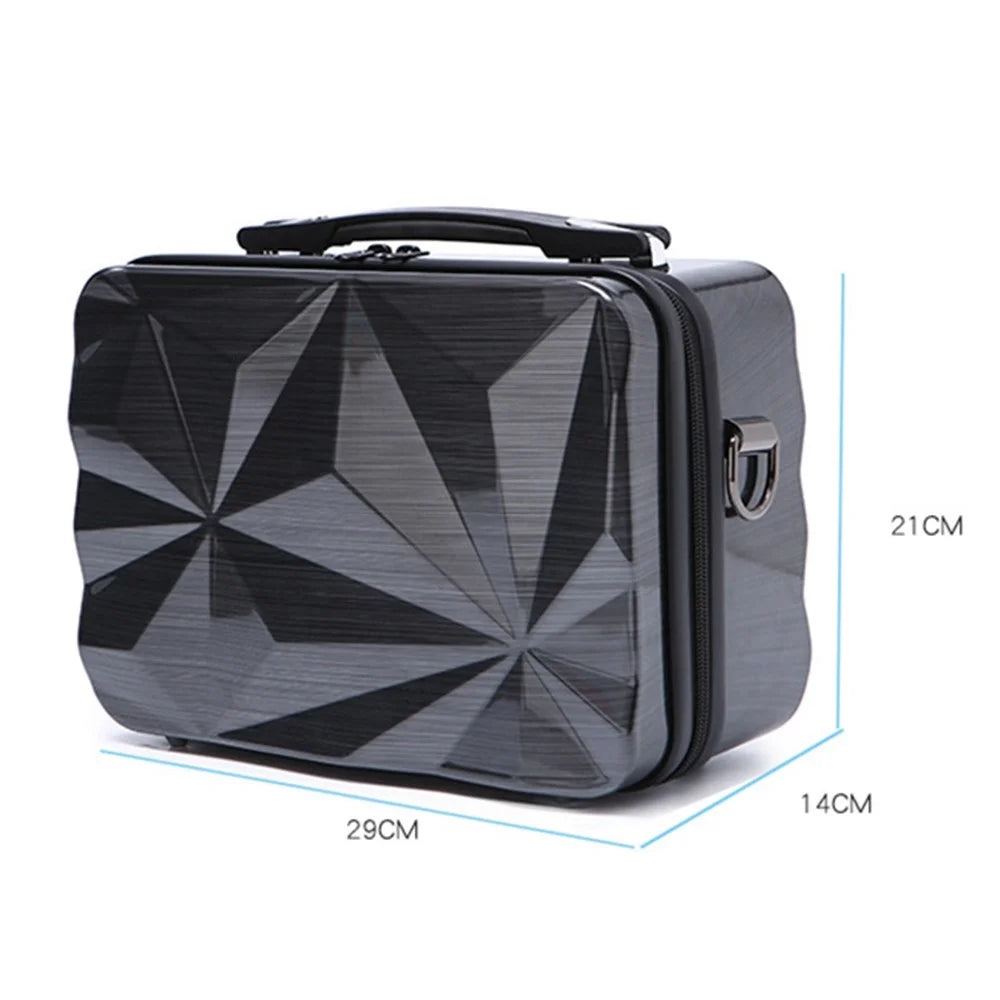For Nintendo Switch Game Console and Accessories Shockproof Hard Shell Tote Storage Bag Carrying Case with Shoulder Strap - Black - 6