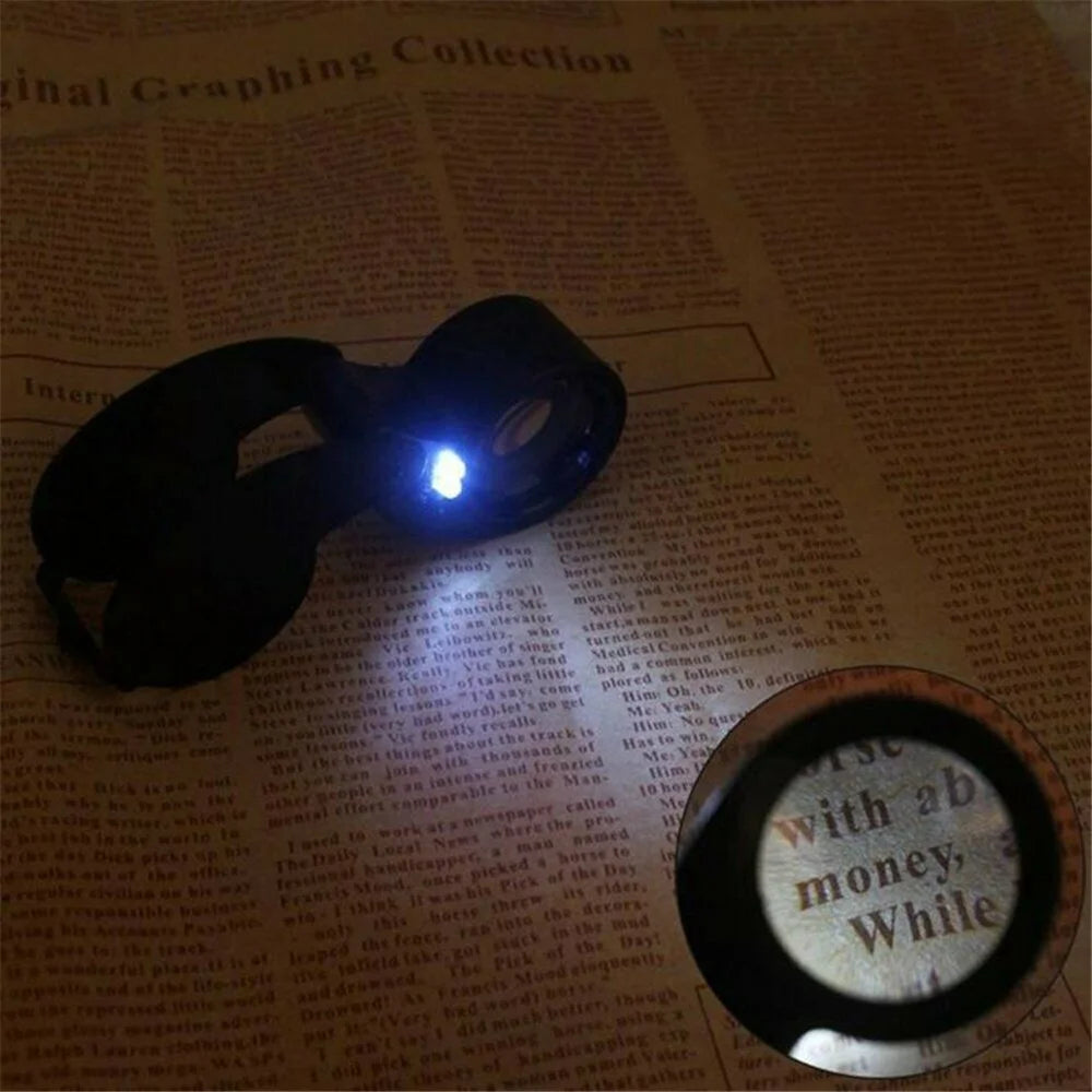 21011A 25mm Loupe 40X Magnification Magnifier Jewelry Identification Magnifying Glass with LED Light - 2