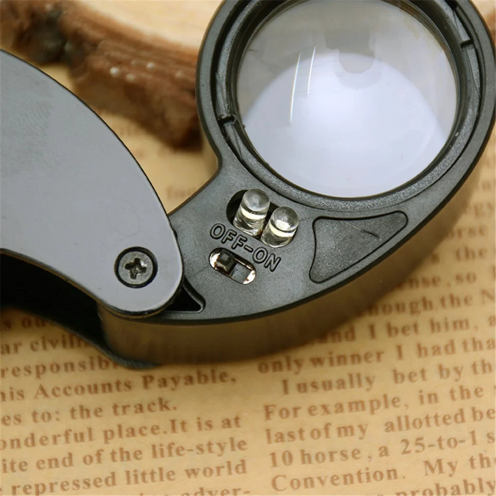 21011A 25mm Loupe 40X Magnification Magnifier Jewelry Identification Magnifying Glass with LED Light - 6