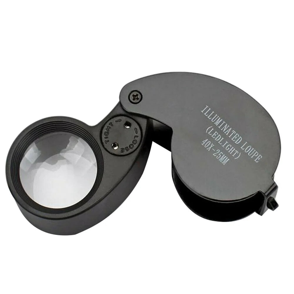 21011A 25mm Loupe 40X Magnification Magnifier Jewelry Identification Magnifying Glass with LED Light - 7
