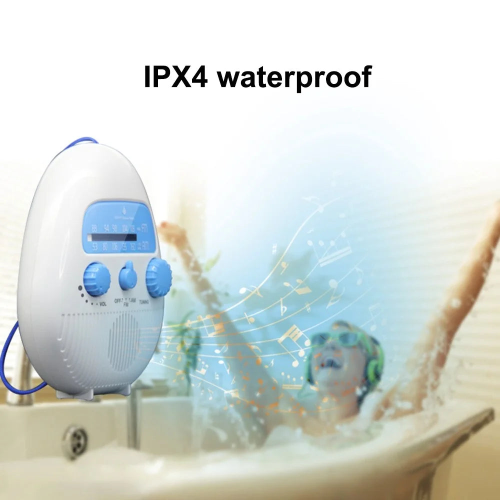SY-900 Portable AM FM Radio Bathroom Kitchen IPX4 Waterproof Bass Sound Radio with Lanyard - 2