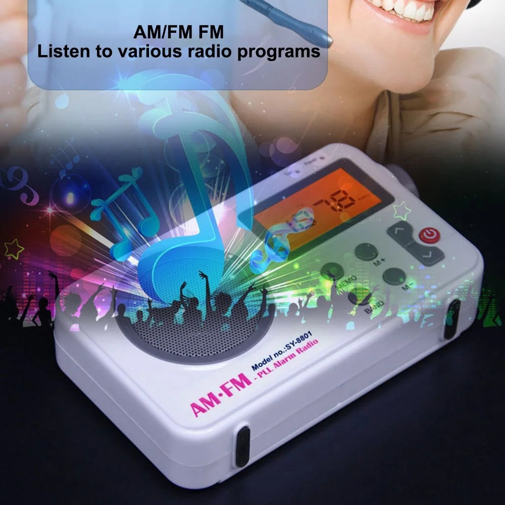 SY-8801 Portable Retro AM FM Radio HD LCD Screen HiFi Sound Loud Speaker Short Wave Radio - 3