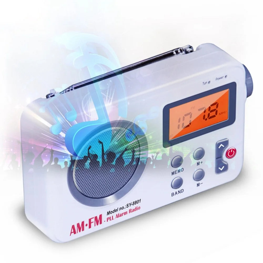 SY-8801 Portable Retro AM FM Radio HD LCD Screen HiFi Sound Loud Speaker Short Wave Radio - 4