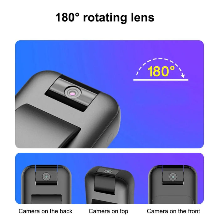 MROBO 64G 1080P Audio Recorder 180 Degree Rotating Camera Noise Reduction Mini Recording Device - 4