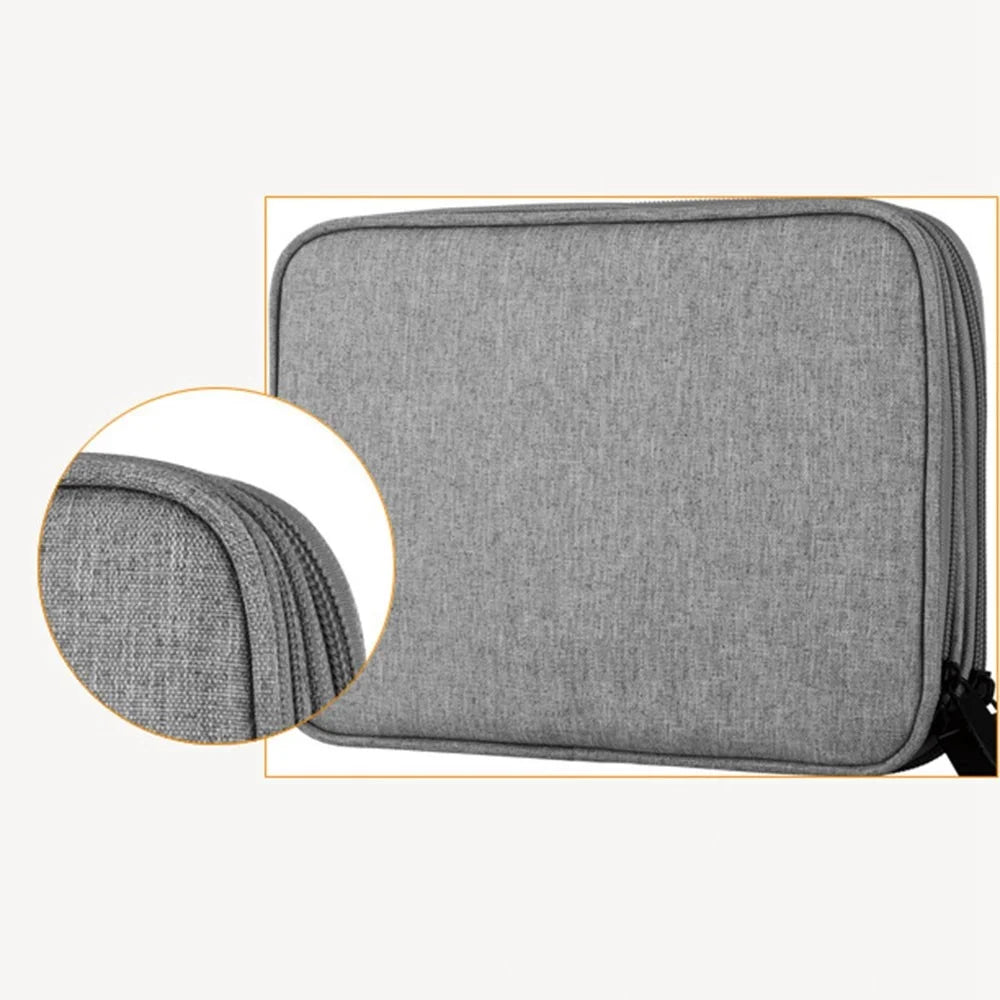 YOLINO QY-A013 Portable Travel Digital Accessories Carrying Bag Data Cable Power Bank Phone Zipper Storage Bag - Black - 2
