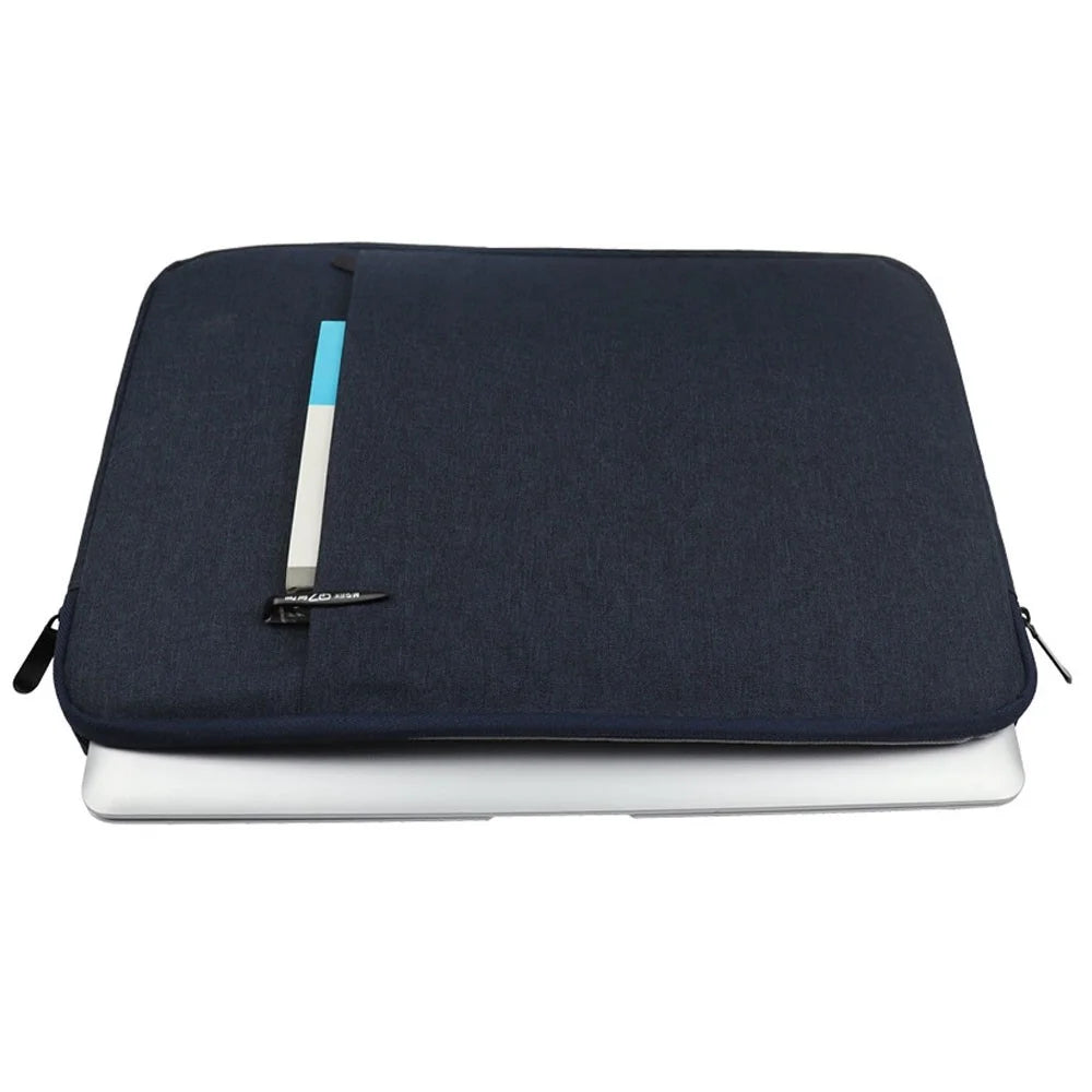 YOLINO QY-C016 Waterproof Sleeve Bag for 12-inch Laptops Portable Carry Case with Outer Pouch Anti-Scratch Storage Bag - Navy Blue - 3