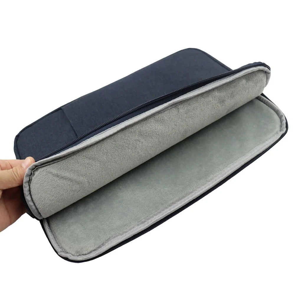 YOLINO QY-C016 Waterproof Sleeve Bag for 12-inch Laptops Portable Carry Case with Outer Pouch Anti-Scratch Storage Bag - Navy Blue - 7