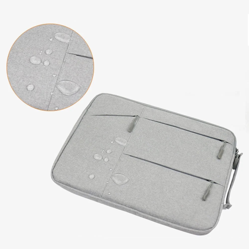 YOLINO QY-C009 Portable Carry Case for 12-inch Laptops Scratch Resistant Sleeve Bag Waterproof Storage Bag with 3 Outer Pouch/Handle - Grey - 3