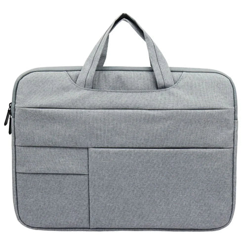 YOLINO QY-C015 15 inch Laptop Storage Bag Large Multifunction Simple Style Notebook Computer Sleeve Handbag with Hiding Handle Strap Design - Grey - 1