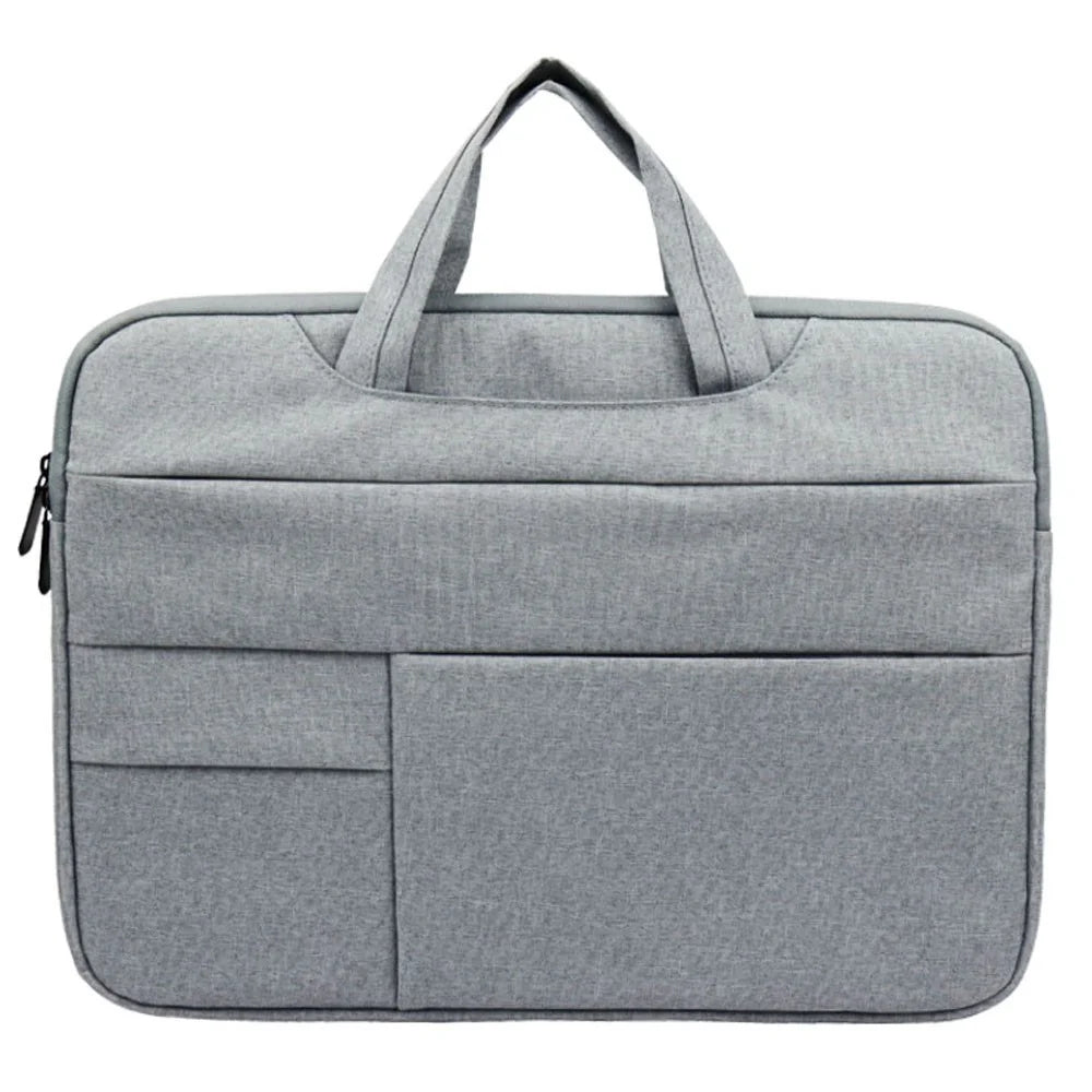 YOLINO QY-C015 15 inch Laptop Storage Bag Large Multifunction Simple Style Notebook Computer Sleeve Handbag with Hiding Handle Strap Design - Grey - 1
